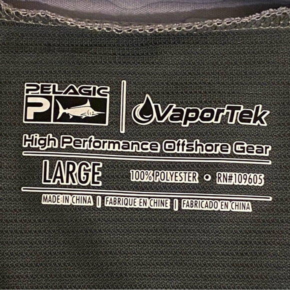 Pelagic VaporTek T-Shirt Mens L Gray  Long Sleeve Fishing Gear High Performance - Picture 3 of 12
